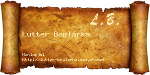 Lutter Boglárka névjegykártya